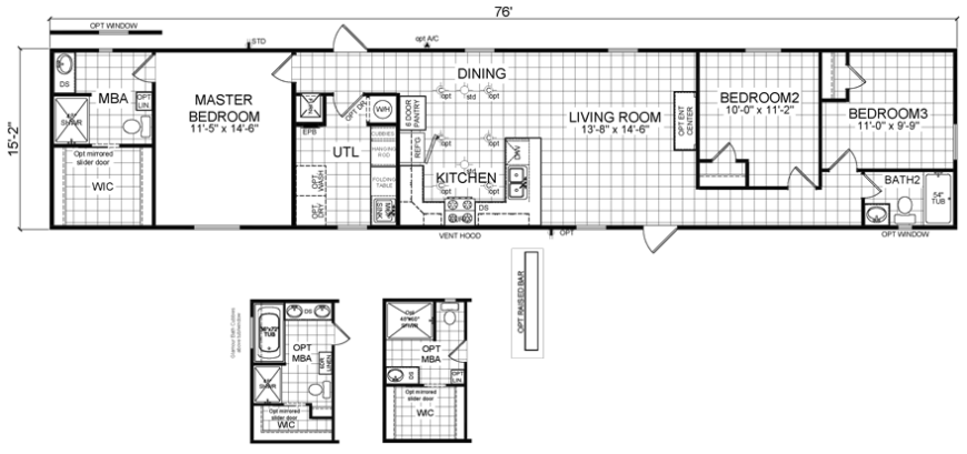 Raven 16 X 76 1152 sqft Mobile Home Factory Expo Home